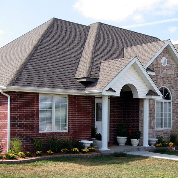 home in sharon with new gutters installed