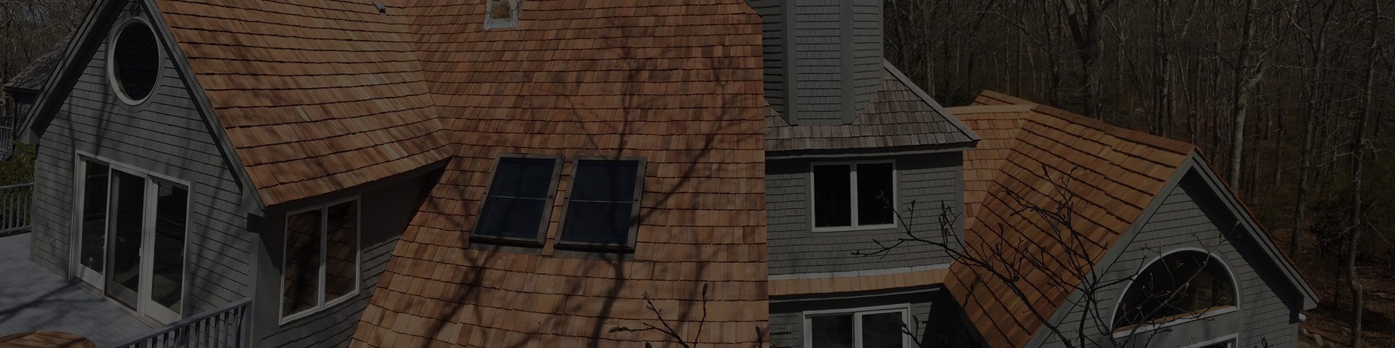 Cedar wood roofing shingles installed on a new home in Massachusetts
