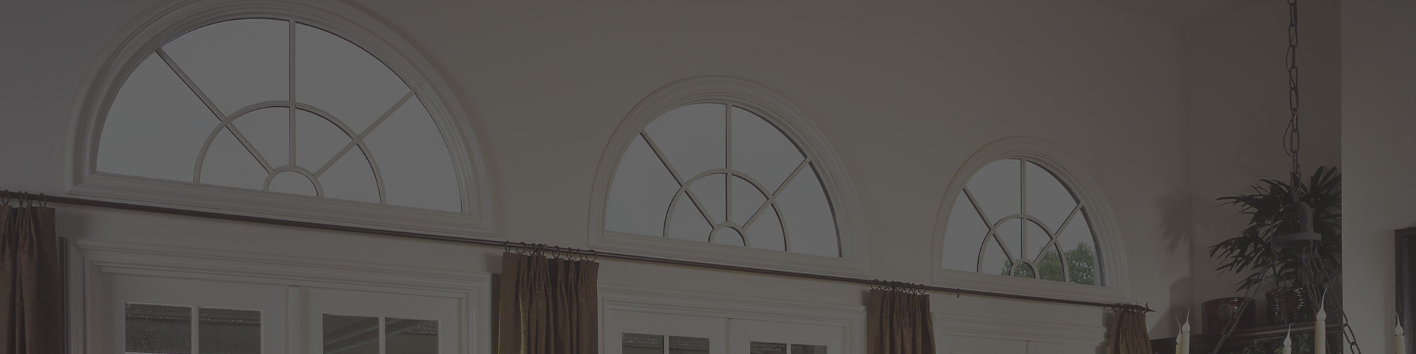 Luxury arched windows in residential living room